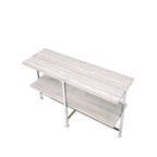 ACME 83213 Brecon Sofa Table, White Oak &Chrome