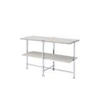 ACME 83213 Brecon Sofa Table, White Oak &Chrome