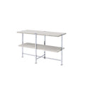 ACME 83213 Brecon Sofa Table, White Oak &Chrome