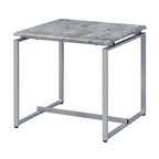 ACME 83235 Jurgen 3 Piece Pack Coffee/End Set, Faux Concrete & Silver