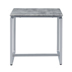 ACME 83235 Jurgen 3 Piece Pack Coffee/End Set, Faux Concrete & Silver