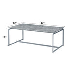 ACME 83235 Jurgen 3 Piece Pack Coffee/End Set, Faux Concrete & Silver