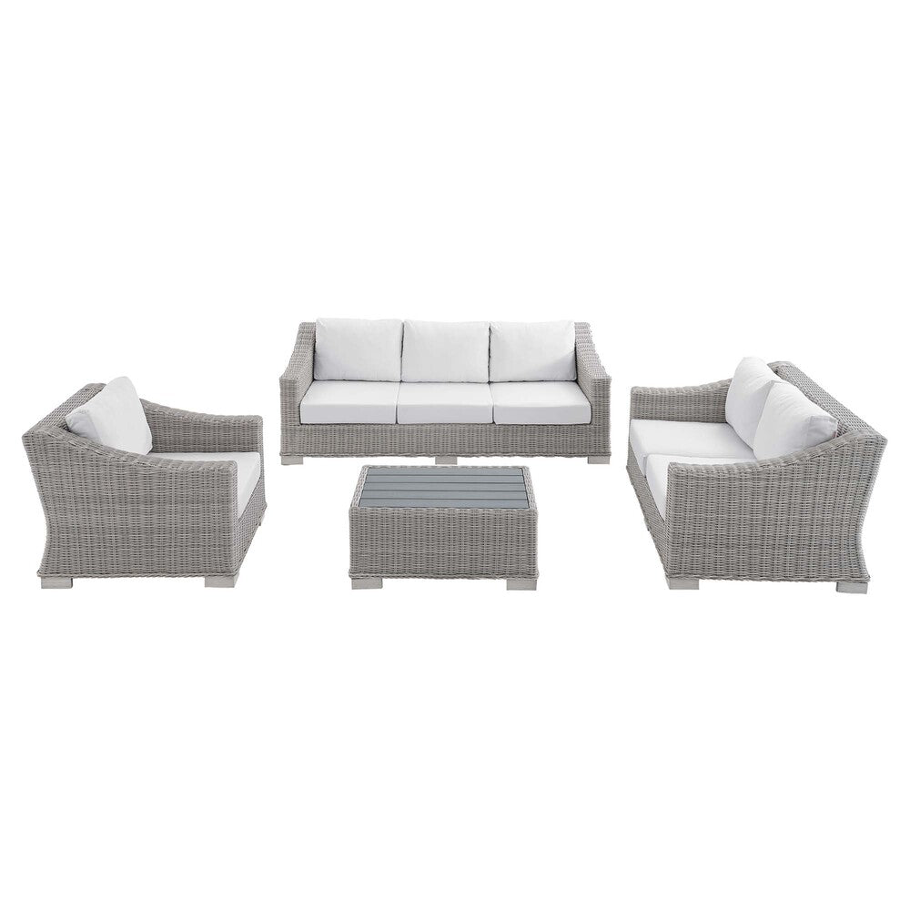 Modway EEI-4355 Conway 4-Piece Sunbrella&reg; Outdoor Patio Wicker Rattan Furniture Set