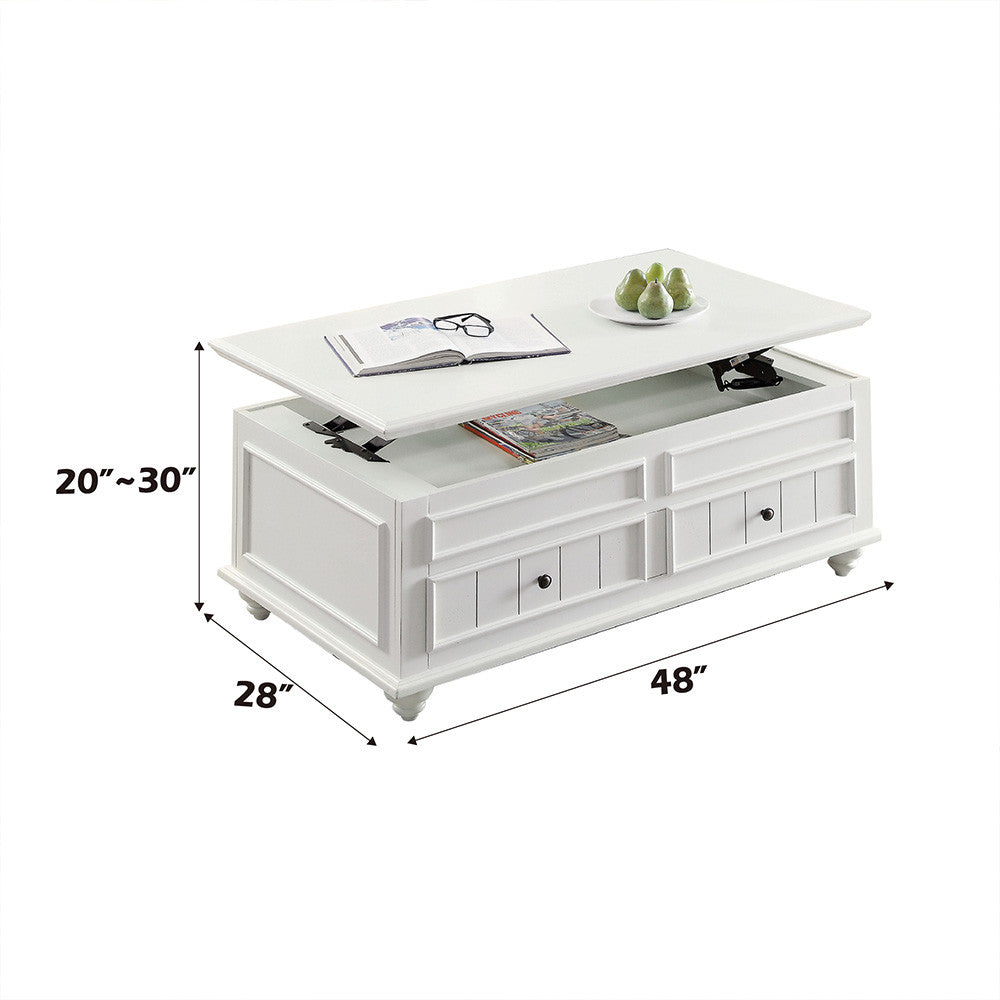 ACME 83325 Natesa Coffee Table with Lift Top, White Washed