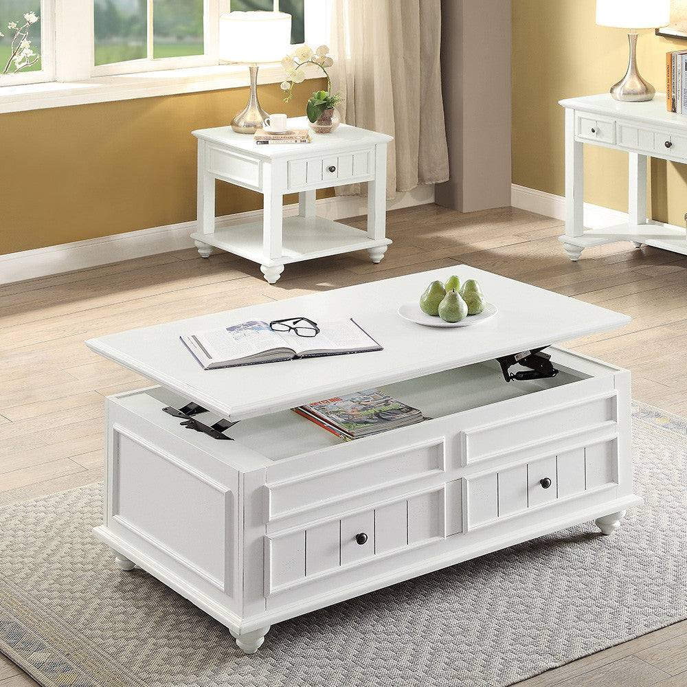 ACME 83325 Natesa Coffee Table with Lift Top, White Washed