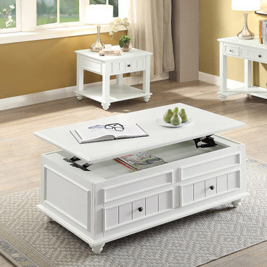 ACME 83325 Natesa Coffee Table with Lift Top, White Washed