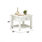 ACME 83327 Natesa End Table, White Washed