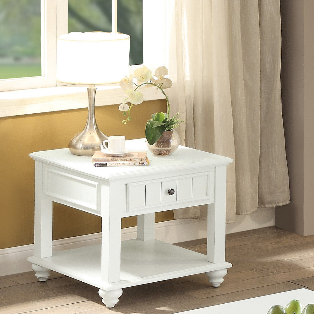 ACME 83327 Natesa End Table, White Washed