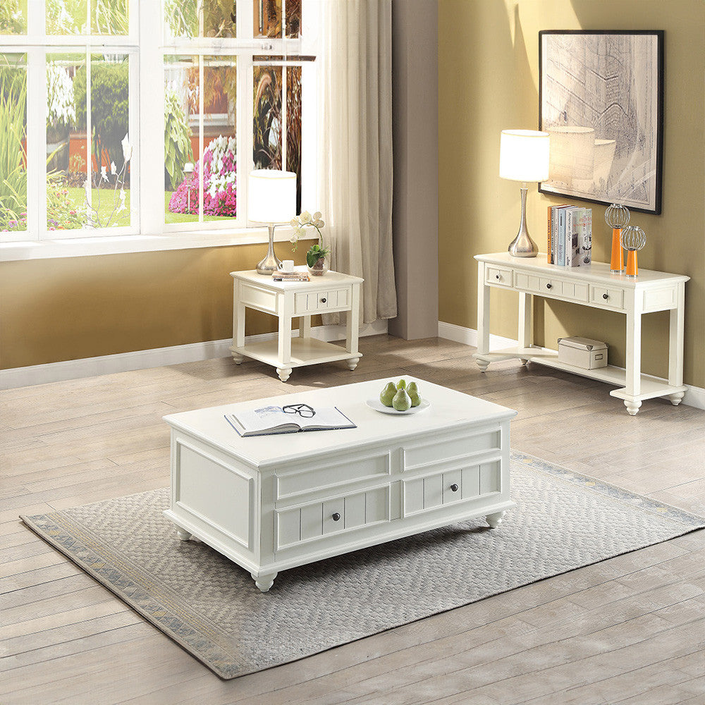 ACME 83327 Natesa End Table, White Washed