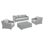 Modway EEI-4359 Conway 4-Piece Sunbrella&reg; Outdoor Patio Wicker Rattan Furniture Set