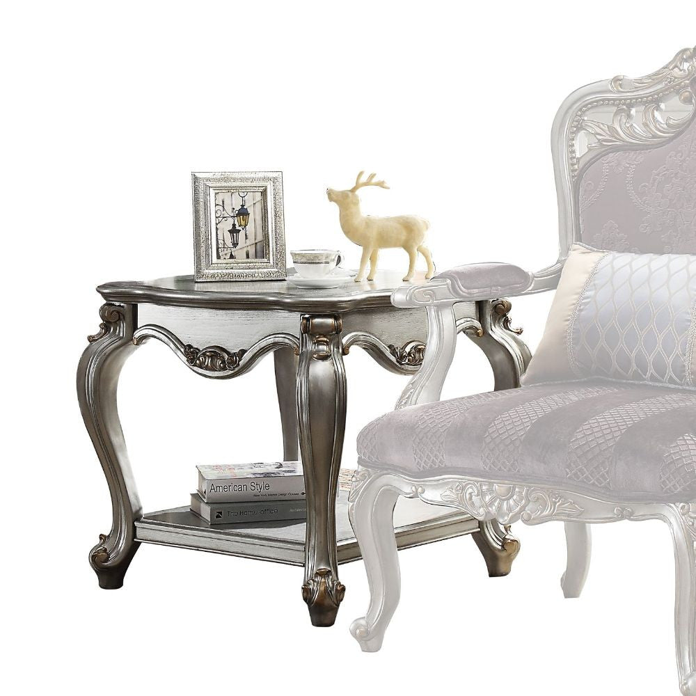 ACME 83467 Picardy End Table, Antique Platinum