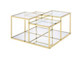 ACME 83470 Uchenna Coffee Table, Clear Glass & Gold Finish