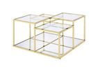 ACME 83470 Uchenna Coffee Table, Clear Glass & Gold Finish