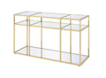 ACME 83473 Uchenna Sofa Table, Clear Glass & Gold Finish