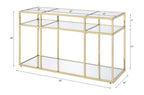ACME 83473 Uchenna Sofa Table, Clear Glass & Gold Finish