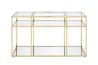 ACME 83473 Uchenna Sofa Table, Clear Glass & Gold Finish