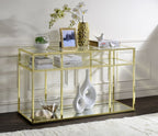 ACME 83473 Uchenna Sofa Table, Clear Glass & Gold Finish