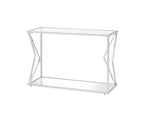 ACME 83484 Virtue Sofa Table, Clear Glass & Chrome Finish