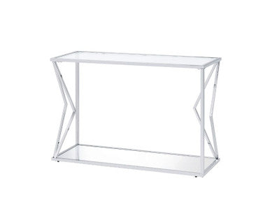 ACME 83484 Virtue Sofa Table, Clear Glass & Chrome Finish