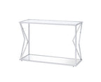 ACME 83484 Virtue Sofa Table, Clear Glass & Chrome Finish
