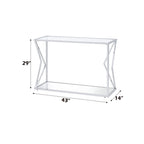 ACME 83484 Virtue Sofa Table, Clear Glass & Chrome Finish