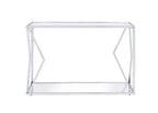ACME 83484 Virtue Sofa Table, Clear Glass & Chrome Finish