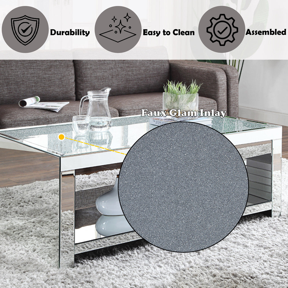 ACME 83580 Malish Coffee Table, Mirrored