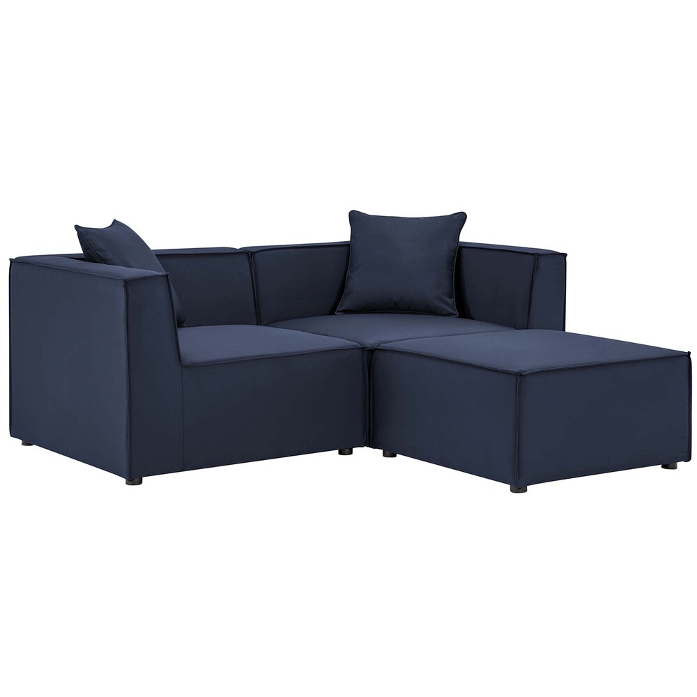 Modway EEI-4378 Saybrook Outdoor Patio Upholstered Loveseat and Ottoman Set
