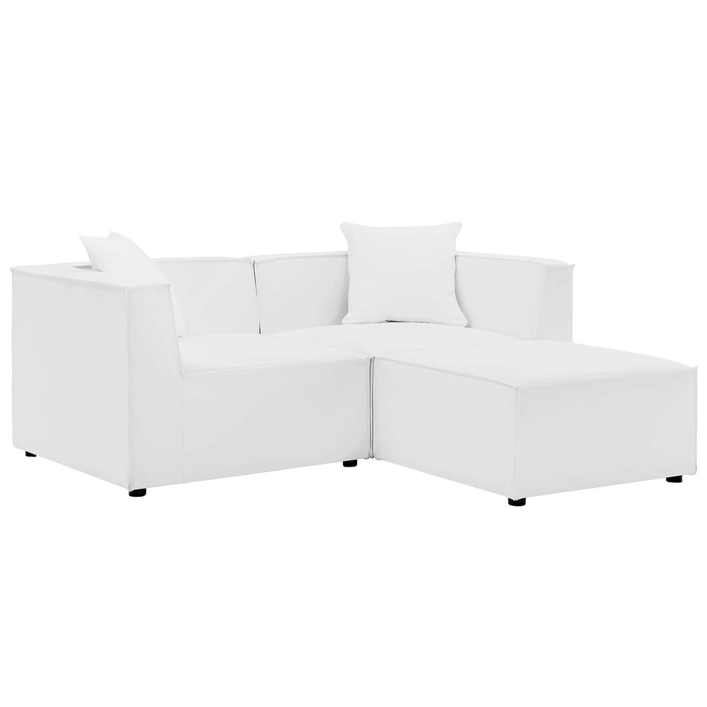Modway EEI-4378 Saybrook Outdoor Patio Upholstered Loveseat and Ottoman Set