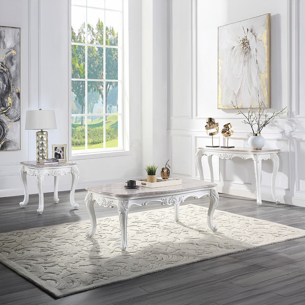 ACME 84313 Ciddrenar Marble Console Table  4