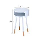 ACME 84445 Sonria End Table, White & Natural