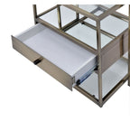 ACME 84470 Enca 2 Piece Pack Nesting Tables Set, Antique Brass & Clear Glass