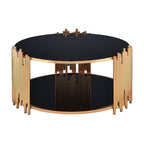 ACME 84490 Tanquin Coffee Table, Gold & Black Glass (1Set/2Ctn)