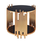 ACME 84492 Tanquin End Table, Gold & Black Glass (1Set/2Ctn)