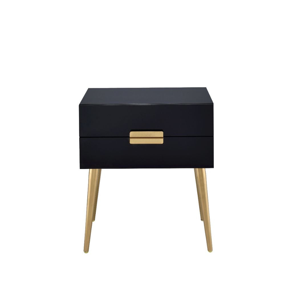 ACME 84495 Denvor End Table, Black & Gold