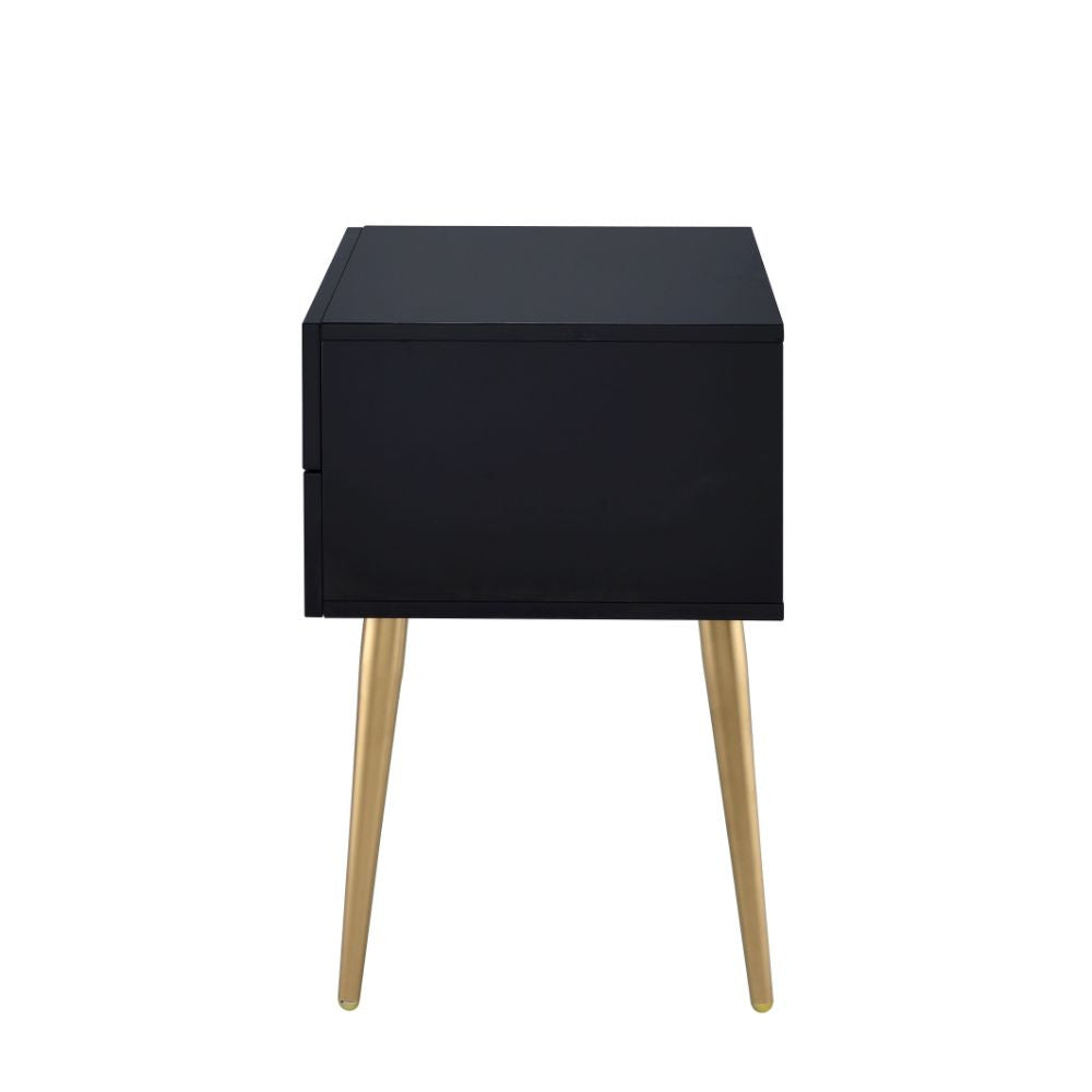 ACME 84495 Denvor End Table, Black & Gold