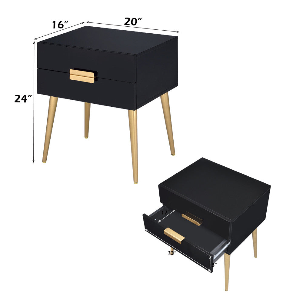 ACME 84495 Denvor End Table, Black & Gold