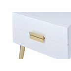 ACME 84496 Denvor End Table, White & Gold