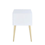 ACME 84496 Denvor End Table, White & Gold