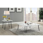 ACME 84500 Telestis Coffee Table, White Marble & Black  3