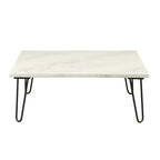 ACME 84500 Telestis Coffee Table, White Marble & Black