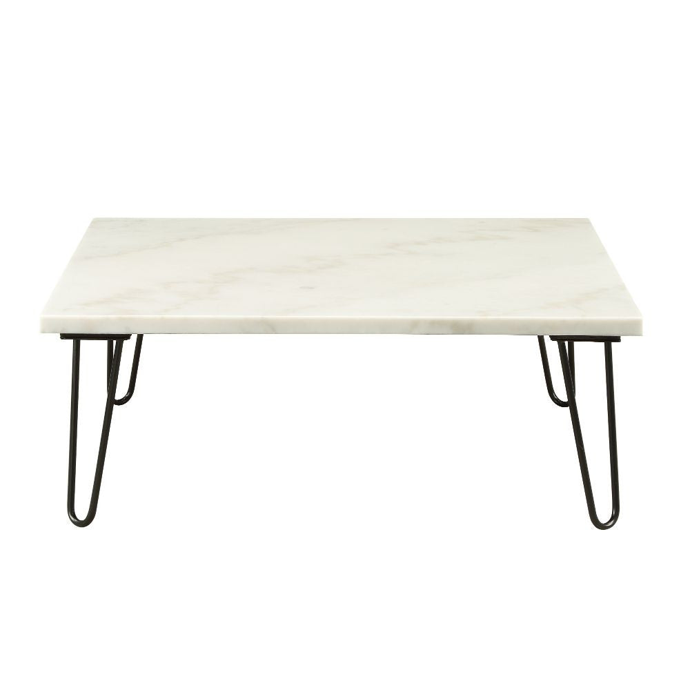 ACME 84500 Telestis Coffee Table, White Marble & Black