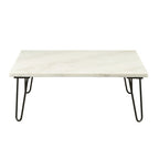 ACME 84500 Telestis Coffee Table, White Marble & Black