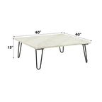 ACME 84500 Telestis Coffee Table, White Marble & Black  5