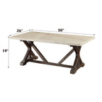 ACME 84545 Romina Coffee Table, White Marble & Weathered Espresso