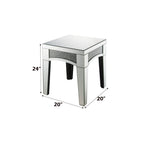 ACME 84677 Nowles End Table, Mirrored & Faux Stones