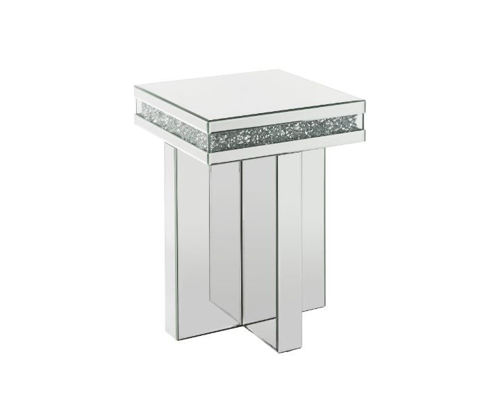 ACME 84697 Noralie End Table, Mirrored & Faux Diamonds