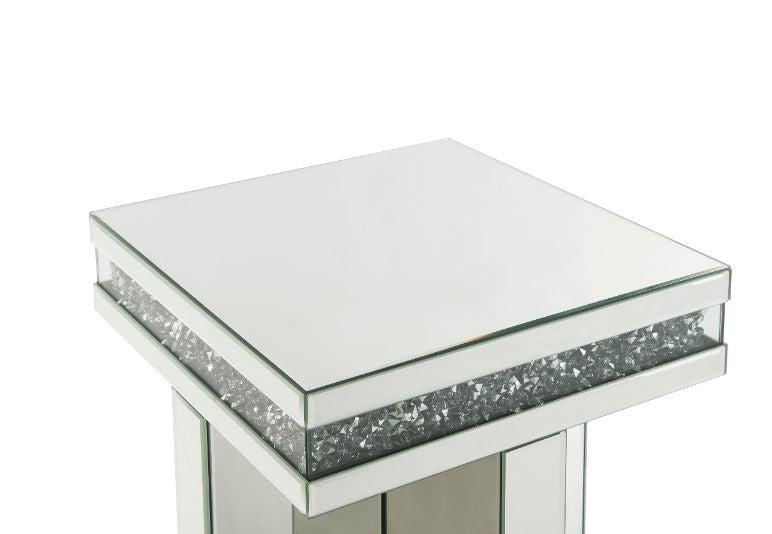 ACME 84697 Noralie End Table, Mirrored & Faux Diamonds