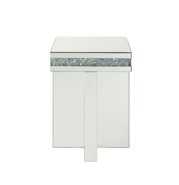 ACME 84697 Noralie End Table, Mirrored & Faux Diamonds