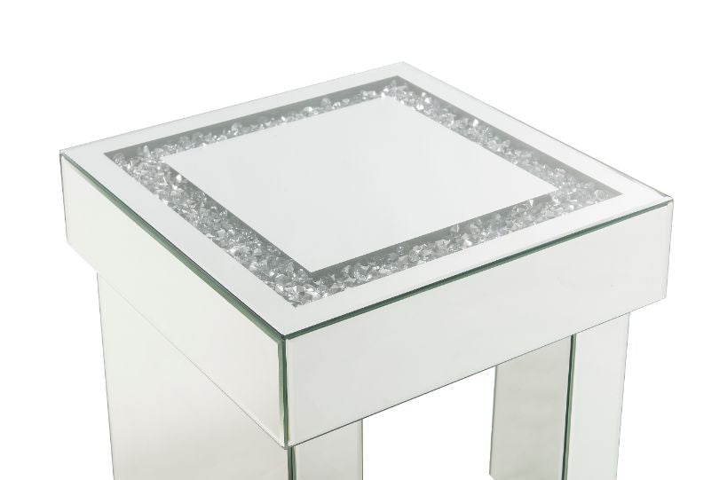 ACME 84702 Noralie End Table, Mirrored & Faux Diamonds